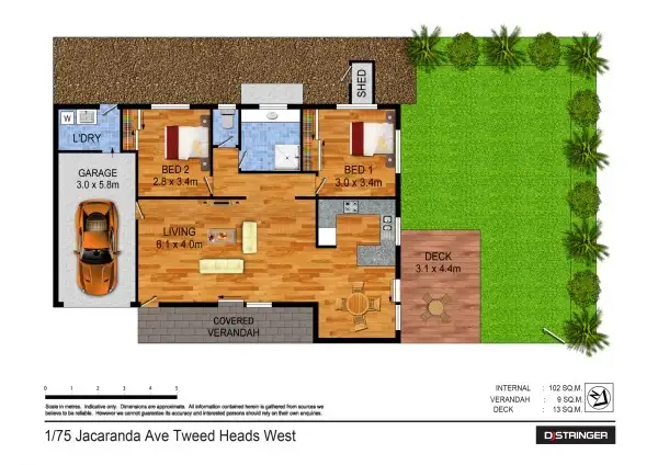 Floorplan of Homely unit listing, 1/75 Jacaranda Avenue, Tweed Heads West NSW 2485