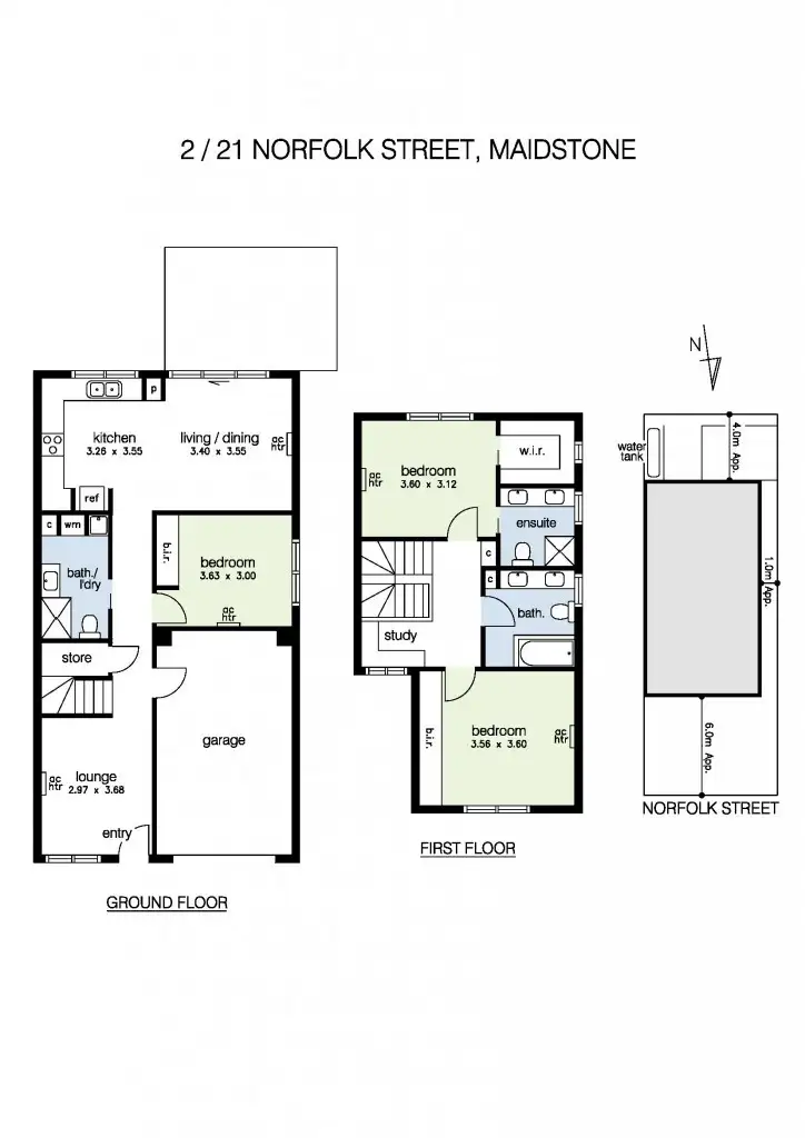 Floorplan of Homely townhouse listing, 2/21 Norfolk Street, Maidstone VIC 3012