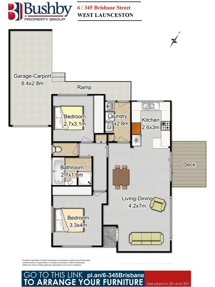 Floorplan of Homely unit listing, 6/345 Brisbane Street, West Launceston TAS 7250
