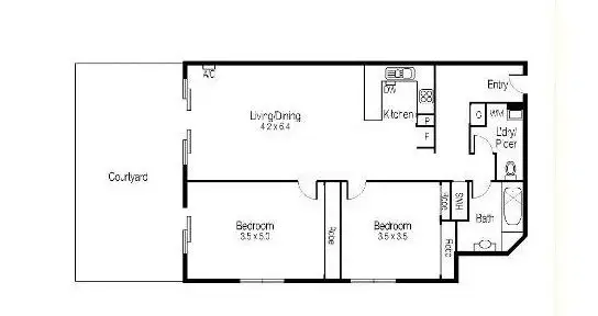 Floorplan of Homely apartment listing, 1/88 Newmarket Street, Flemington VIC 3031