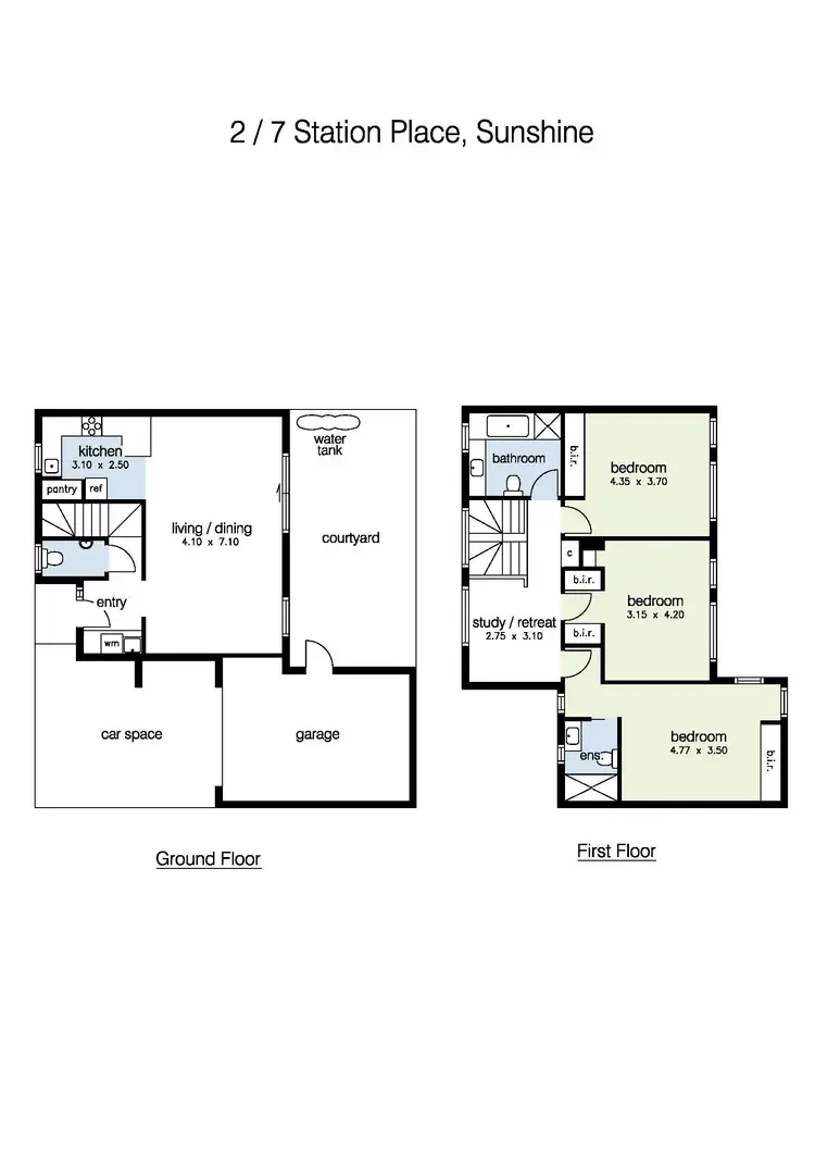 Floorplan of Homely townhouse listing, 2/7 Station Place, Sunshine VIC 3020