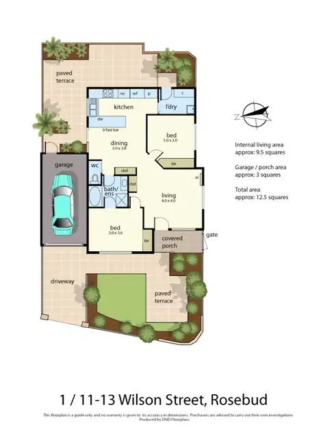Floorplan of Homely unit listing, 1/11 - 13 Wilson Street, Rosebud VIC 3939