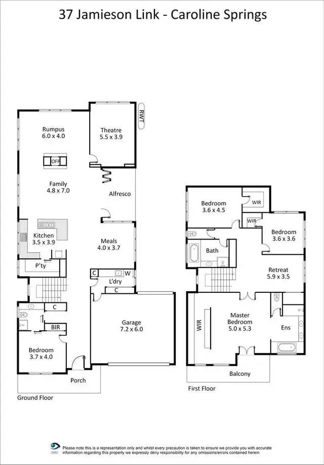 Floorplan of Homely house listing, 37 JAMIESON LINK, Caroline Springs VIC 3023