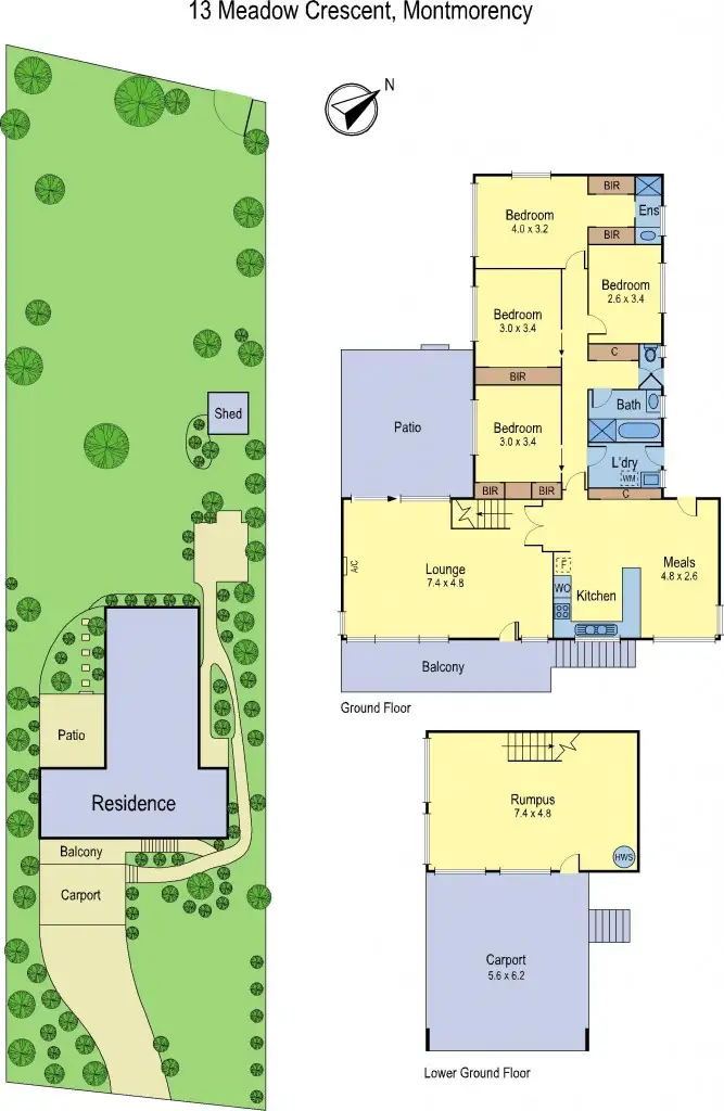 Floorplan of Homely house listing, 13 Meadow Crescent, Montmorency VIC 3094