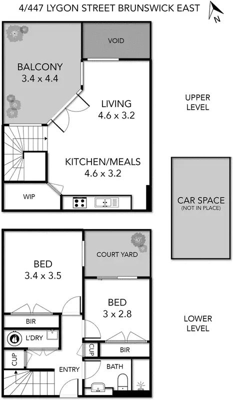 Floorplan of Homely unit listing, 4/447 Lygon Street, Brunswick East VIC 3057