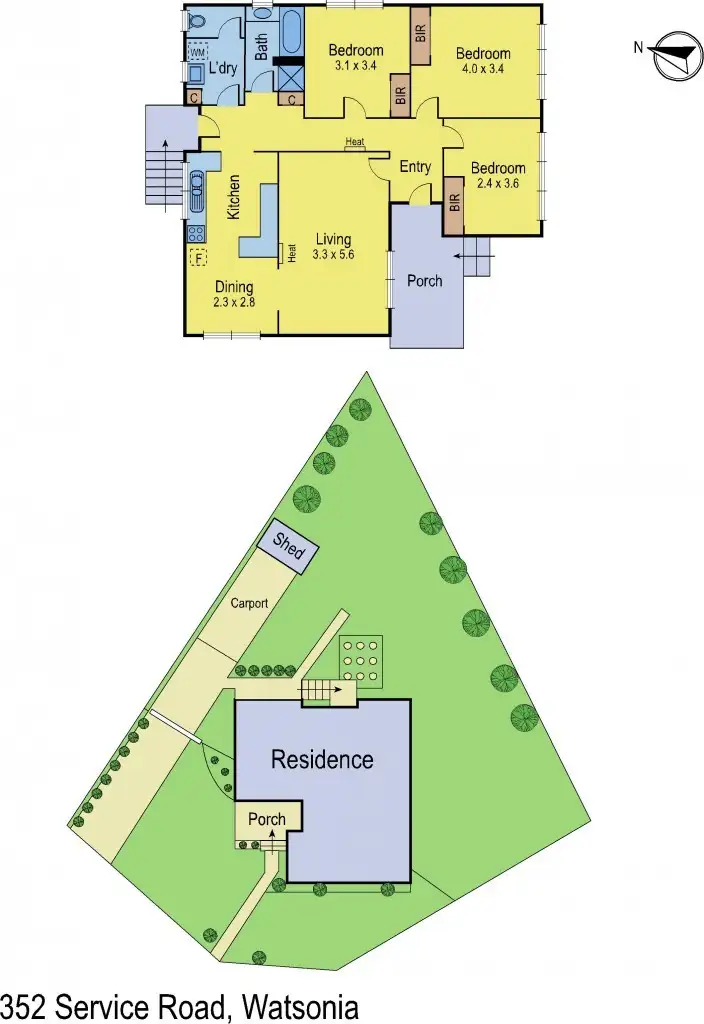 Floorplan of Homely house listing, 352 Service Road, Watsonia VIC 3087