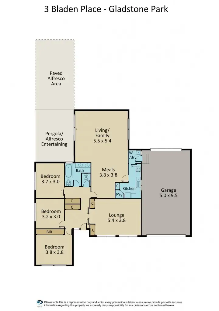 Floorplan of Homely house listing, 3 Bladen Place, Gladstone Park VIC 3043