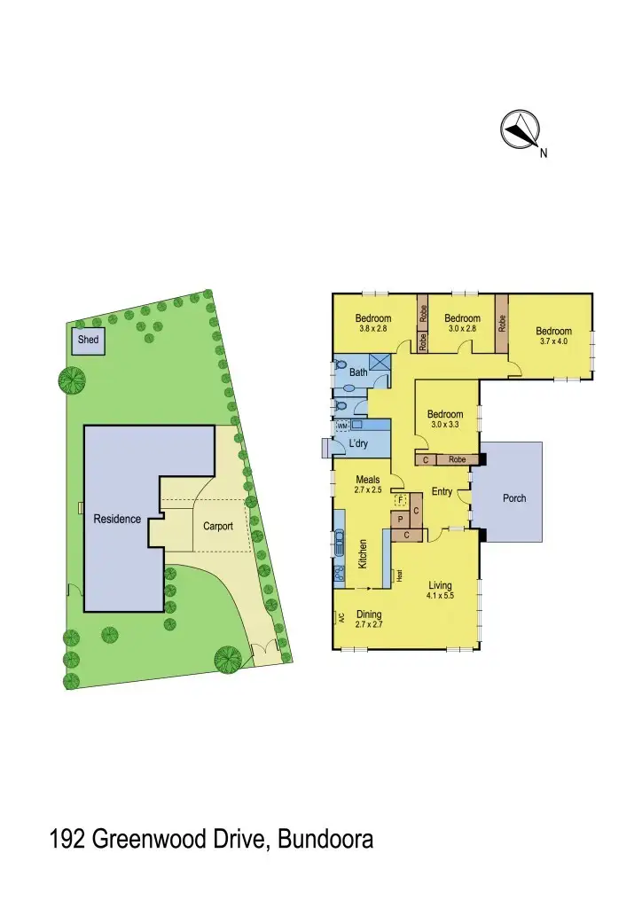 Floorplan of Homely house listing, 192 Greenwood Drive, Bundoora VIC 3083