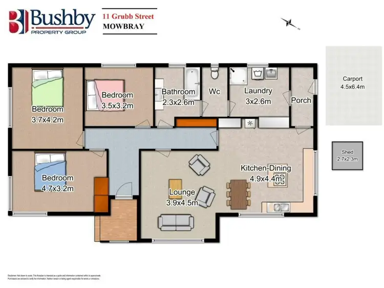 Floorplan of Homely house listing, 11 Grubb Street, Mowbray TAS 7248