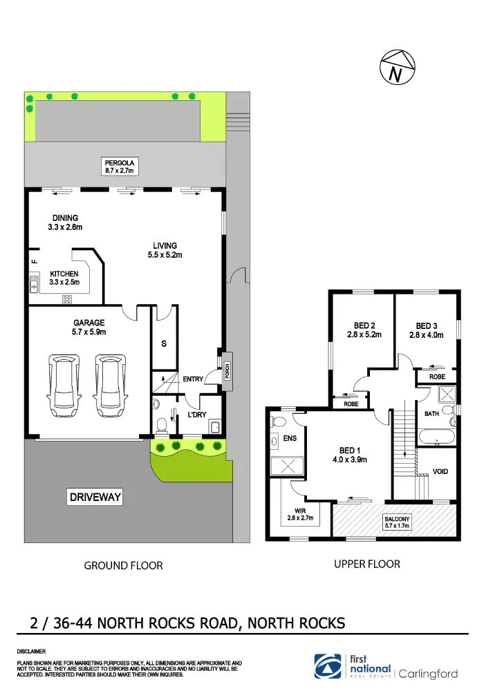 Floorplan of Homely townhouse listing, 2/36-44 North Rocks Road, North Rocks NSW 2151
