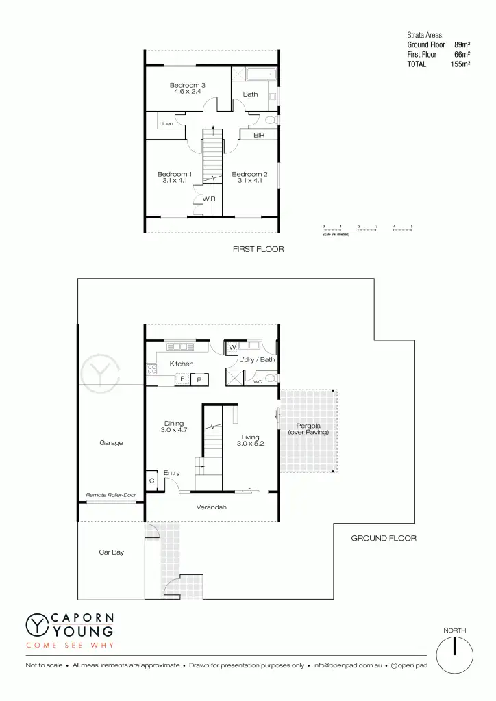 Floorplan of Homely townhouse listing, 3/75 Petra Street, East Fremantle WA 6158