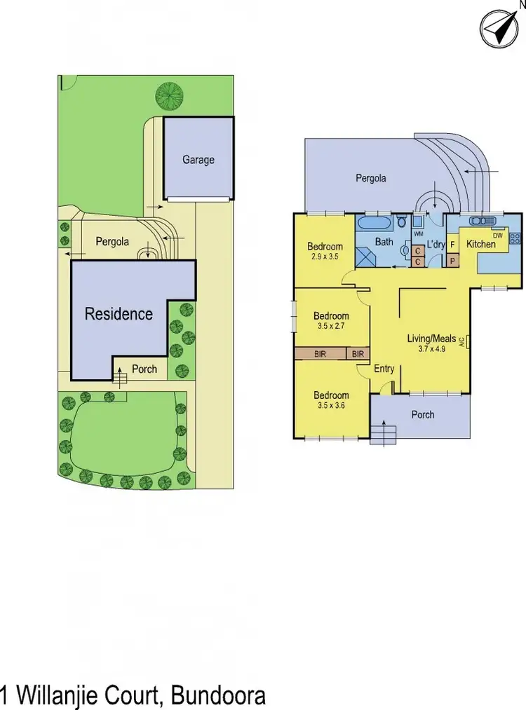 Floorplan of Homely house listing, 1 Willanjie Court, Bundoora VIC 3083