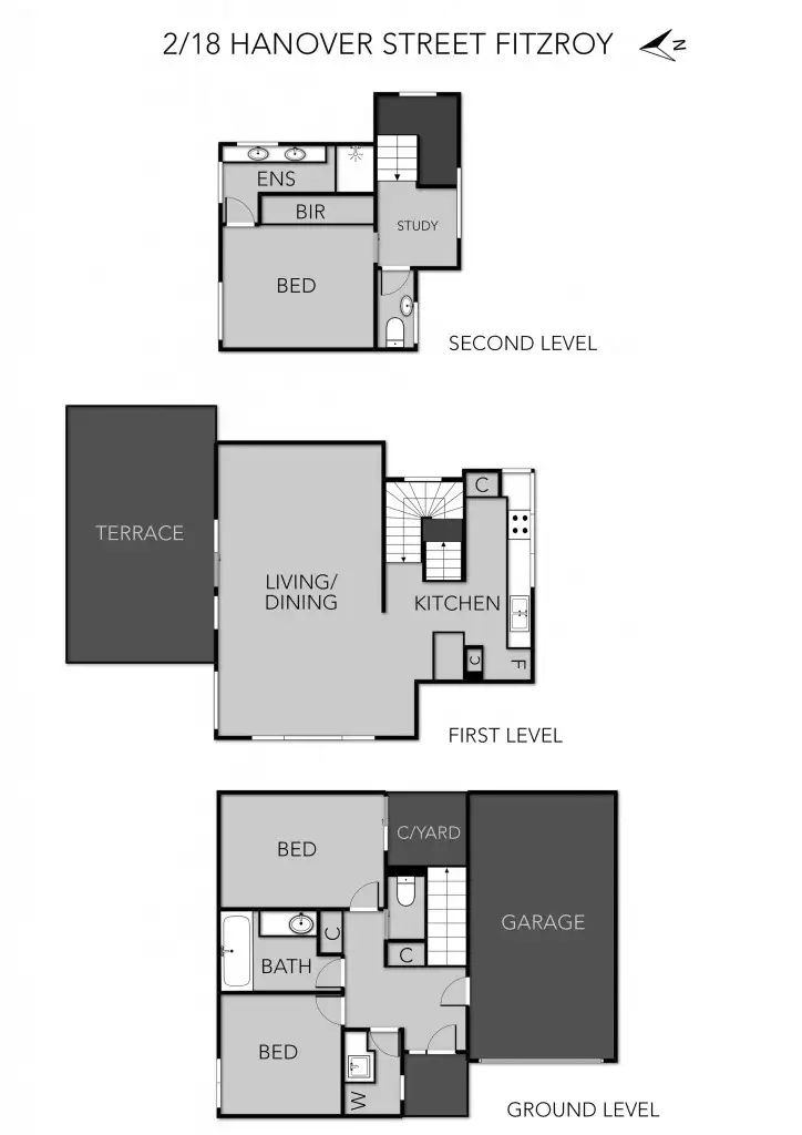 Floorplan of Homely townhouse listing, 18 Hanover Street, Fitzroy VIC 3065