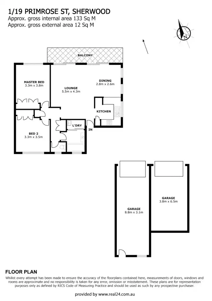 Floorplan of Homely unit listing, 1/19 Primrose Street, Sherwood QLD 4075