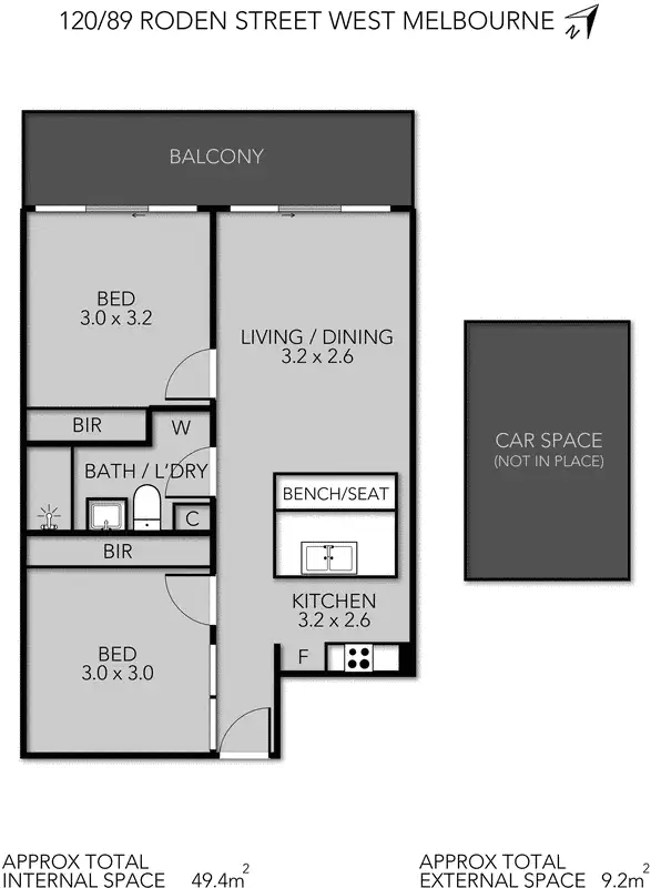 Floorplan of Homely unit listing, 120/87 Roden Street, West Melbourne VIC 3003