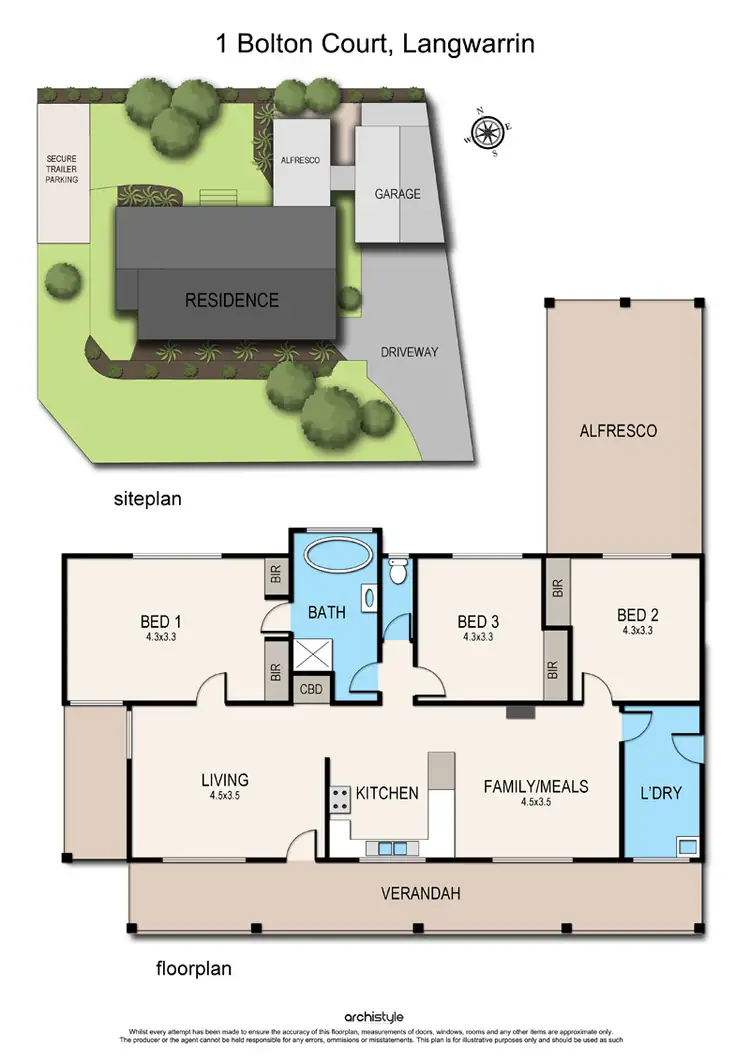 Floorplan of Homely house listing, 1 Bolton Court, Langwarrin VIC 3910