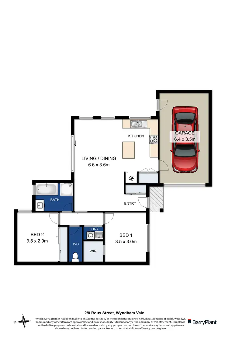 Floorplan of Homely unit listing, 2/8 Rous Street, Wyndham Vale VIC 3024