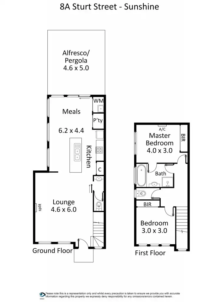 Floorplan of Homely townhouse listing, 8A Sturt Street, Sunshine VIC 3020