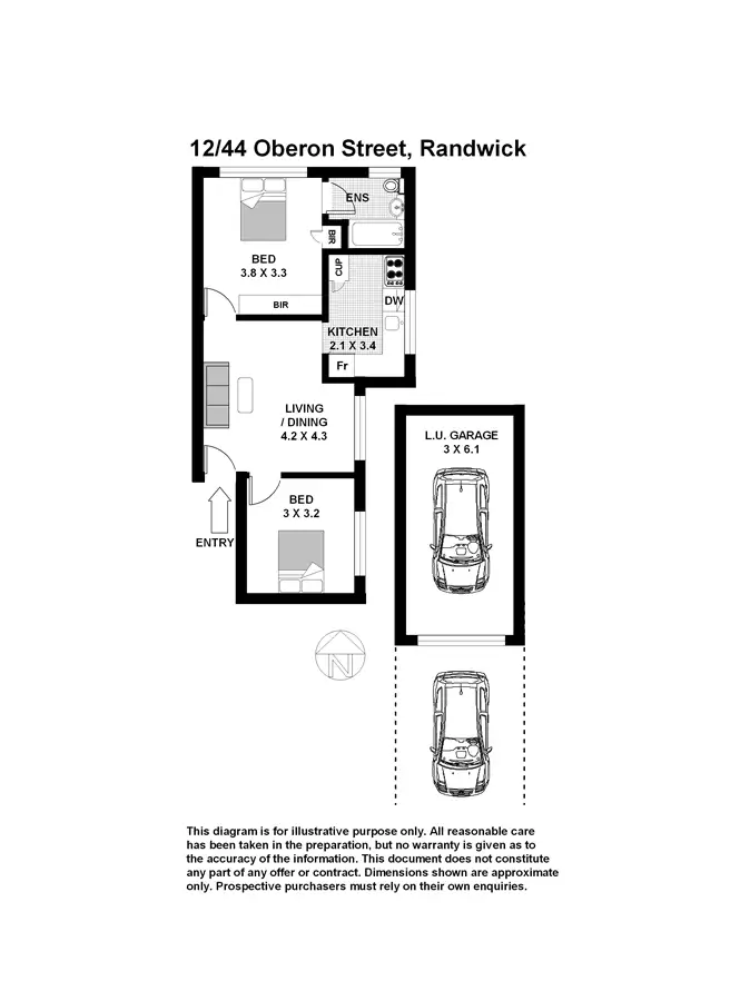 Floorplan of Homely unit listing, 12/44 Oberon Street, Randwick NSW 2031