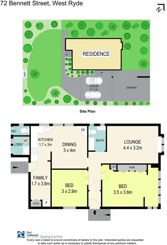 Floorplan of Homely house listing, 72 Bennett Street, West Ryde NSW 2114