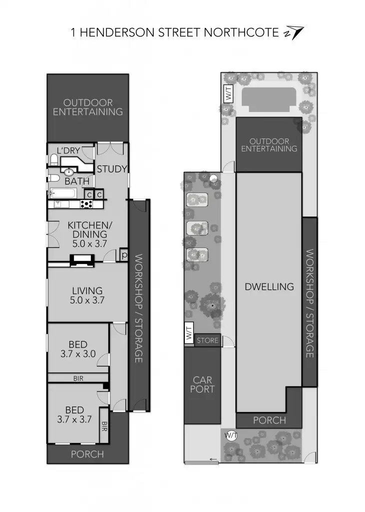 Floorplan of Homely house listing, 1 Henderson Street, Northcote VIC 3070