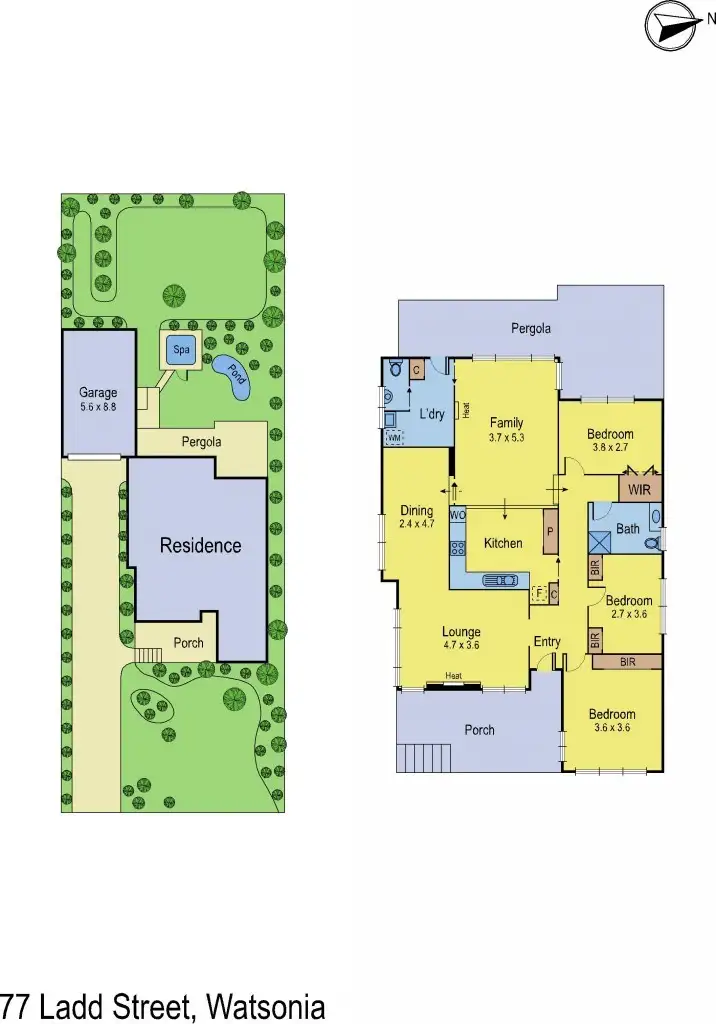 Floorplan of Homely house listing, 77 Ladd Street, Watsonia VIC 3087