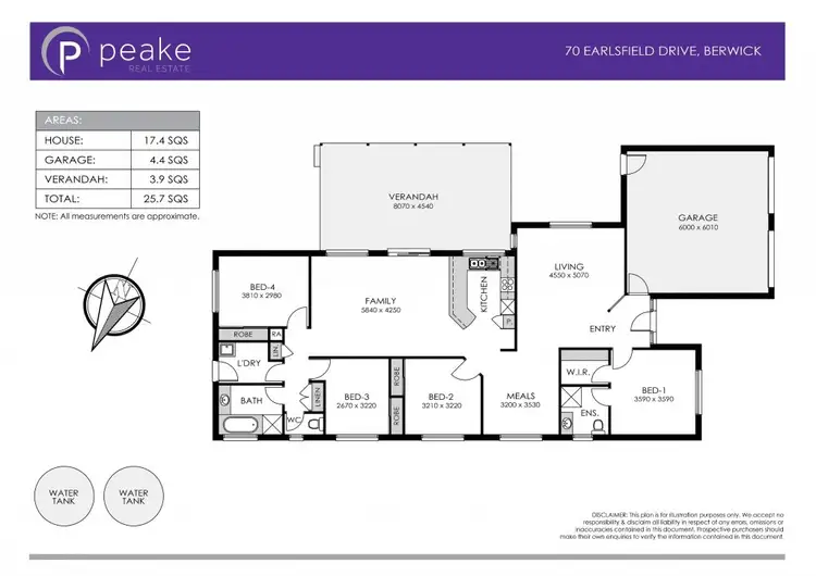 Floorplan of Homely house listing, 70 Earlsfield Drive, Berwick VIC 3806