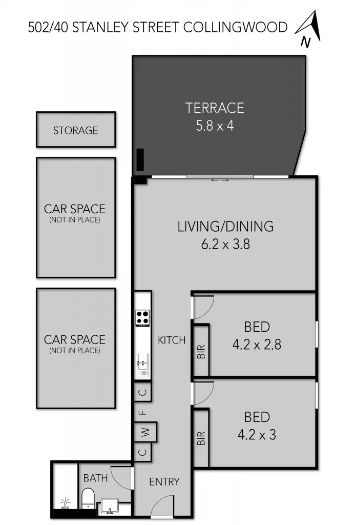 Floorplan of Homely unit listing, 502/40 Stanley Street, Collingwood VIC 3066