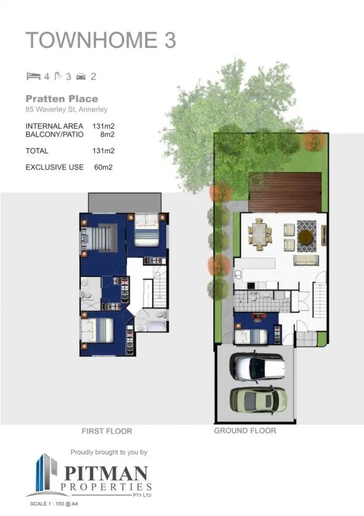 Floorplan of Homely townhouse listing, 3/85 Waverley Street, Annerley QLD 4103