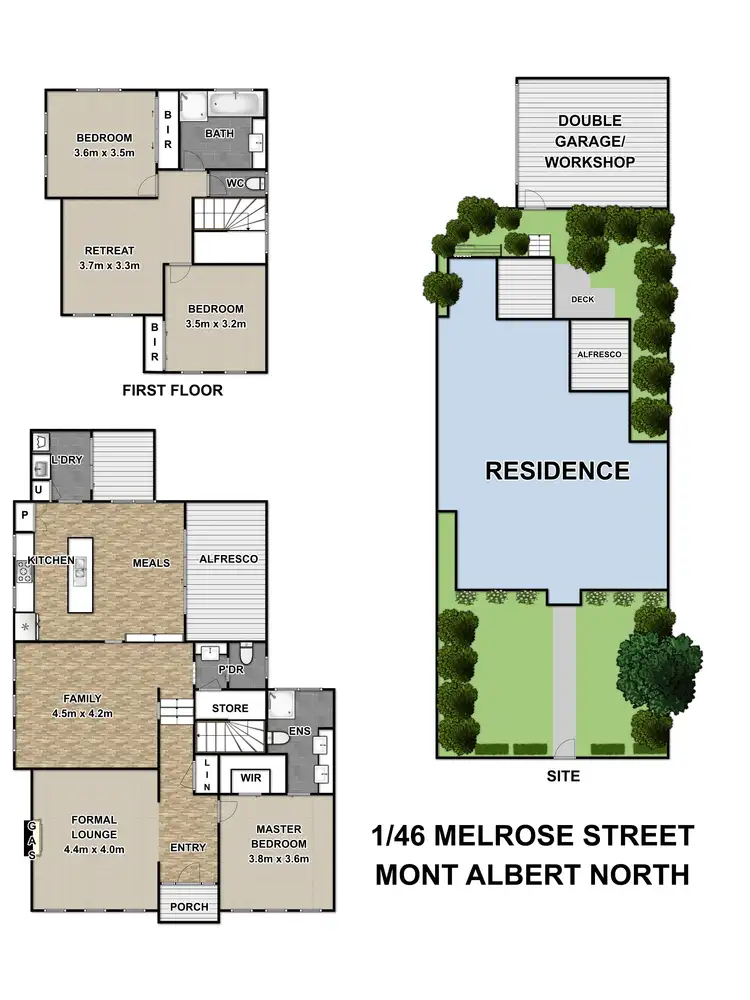 Floorplan of Homely townhouse listing, 1/46 Melrose Street, Mont Albert North VIC 3129