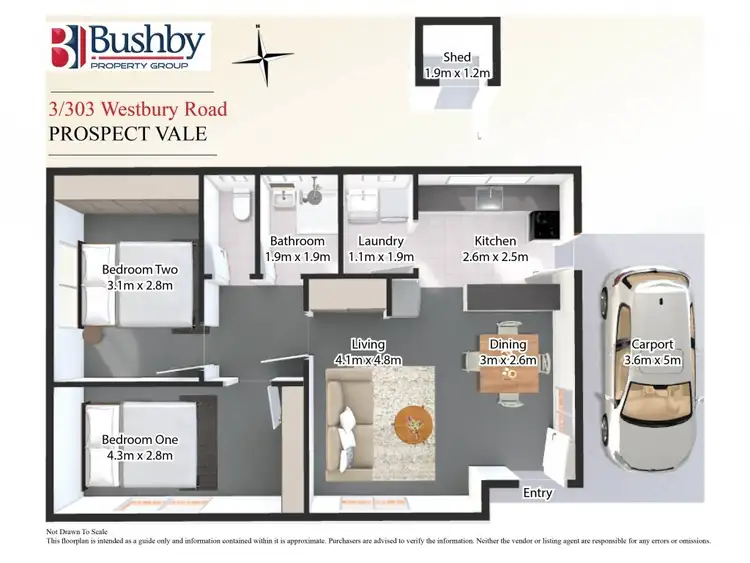 Floorplan of Homely unit listing, 3/303 Westbury Road, Prospect Vale TAS 7250