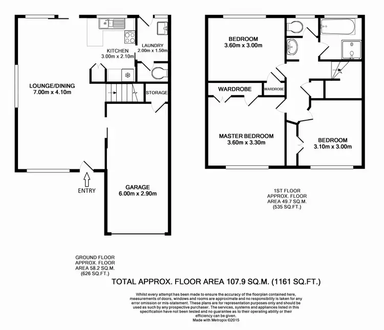 Floorplan of Homely townhouse listing, 1/577 George Street, South Windsor NSW 2756