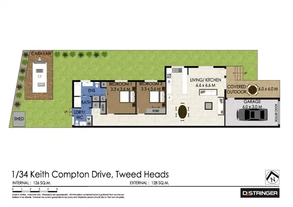 Floorplan of Homely unit listing, 1/34 Keith Compton Drive, Tweed Heads NSW 2485