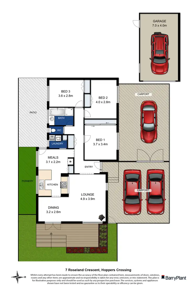 Floorplan of Homely house listing, 7 Roseland Crescent, Hoppers Crossing VIC 3029