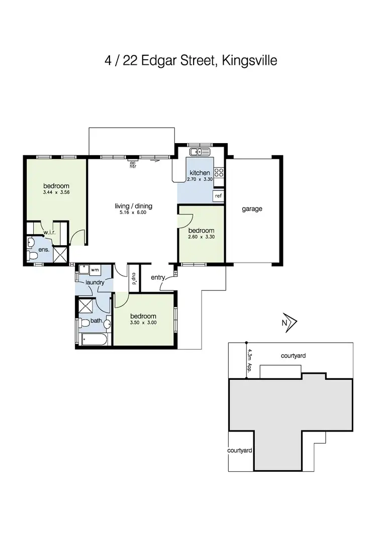 Floorplan of Homely unit listing, 4/22 Edgar Street, Kingsville VIC 3012
