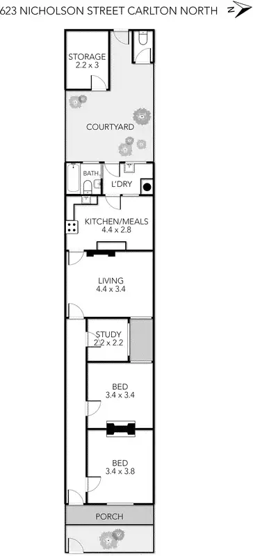 Floorplan of Homely house listing, 623 Nicholson Street, Carlton North VIC 3054
