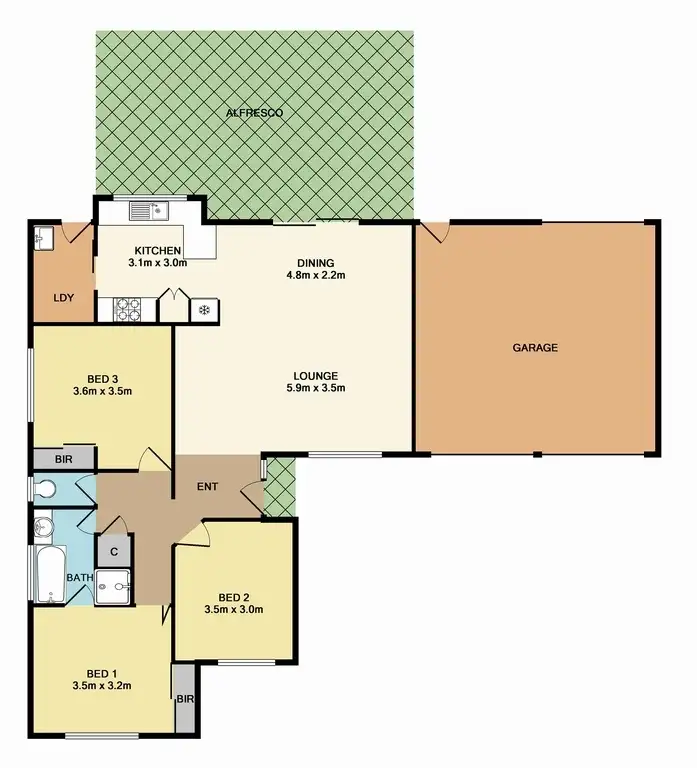 Floorplan of Homely house listing, 3 Roslyn Way, Whittlesea VIC 3757