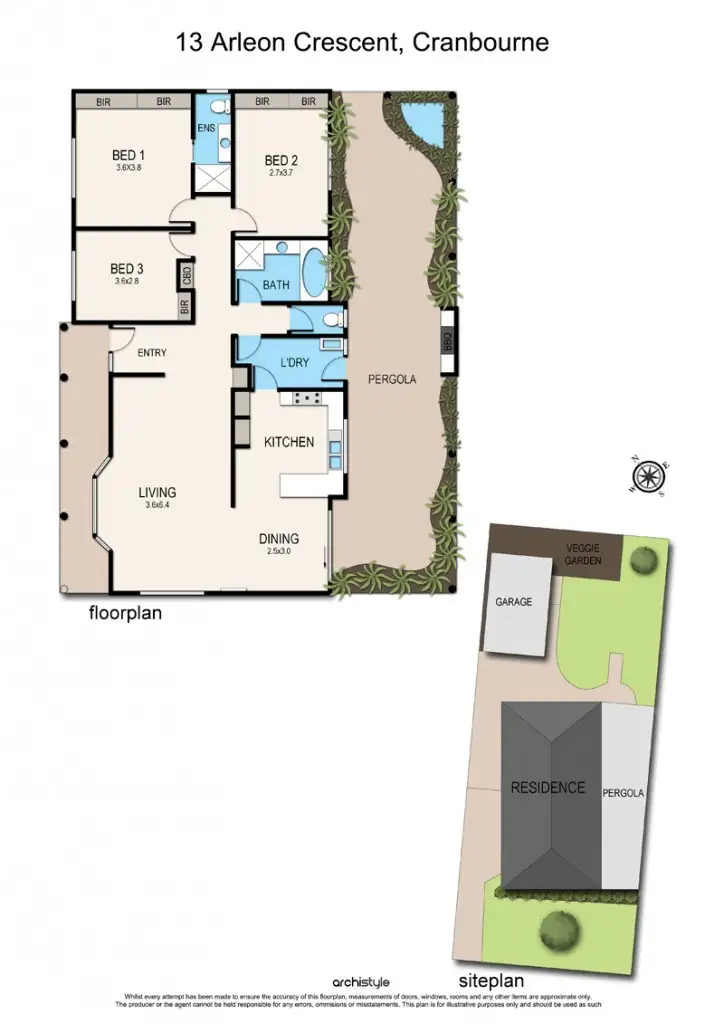 Floorplan of Homely house listing, 13 Arleon Crescent, Cranbourne VIC 3977