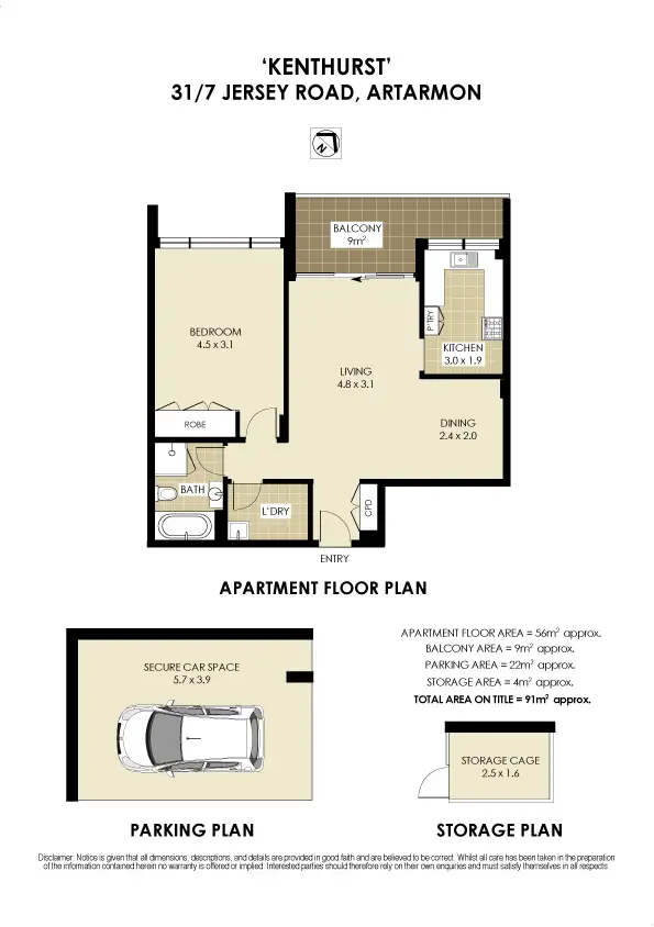 Floorplan of Homely apartment listing, 31/7 Jersey Road, Artarmon NSW 2064