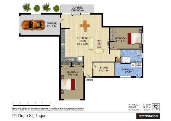 Floorplan of Homely unit listing, 2/2 Dune Street aka 2/506 Golden Four Drive, Tugun QLD 4224