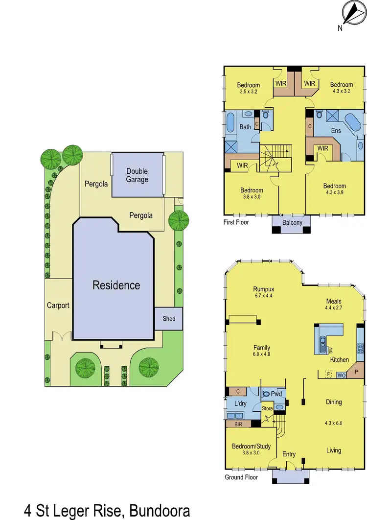 Floorplan of Homely house listing, 4 St Leger Rise, Bundoora VIC 3083