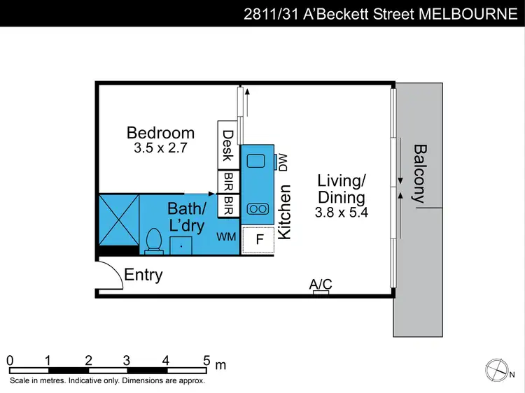 Floorplan of Homely apartment listing, 2811/31 A'Beckett Street, Melbourne VIC 3000