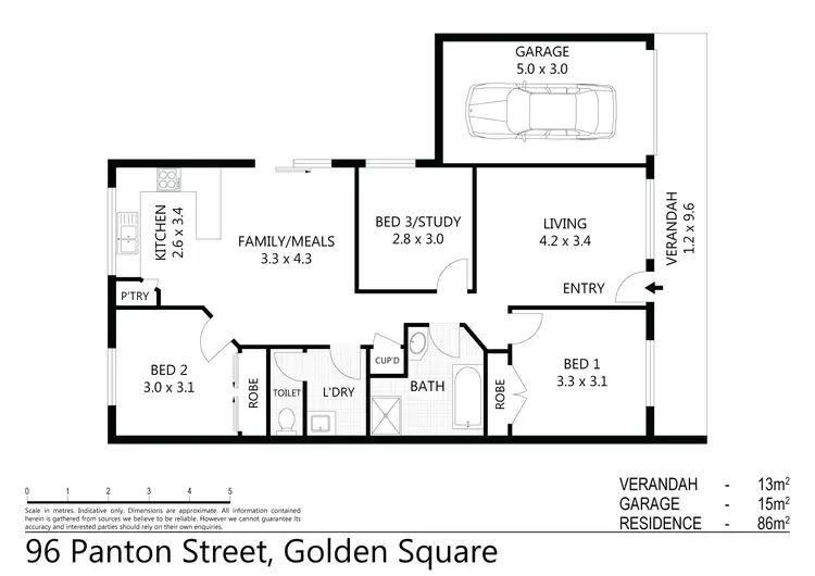 Floorplan of Homely house listing, 96 Panton Street, Golden Square VIC 3555