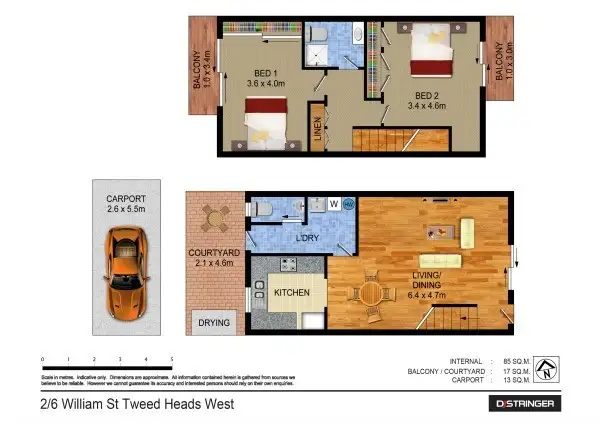 Floorplan of Homely unit listing, 2/6 William Street, Tweed Heads South NSW 2486