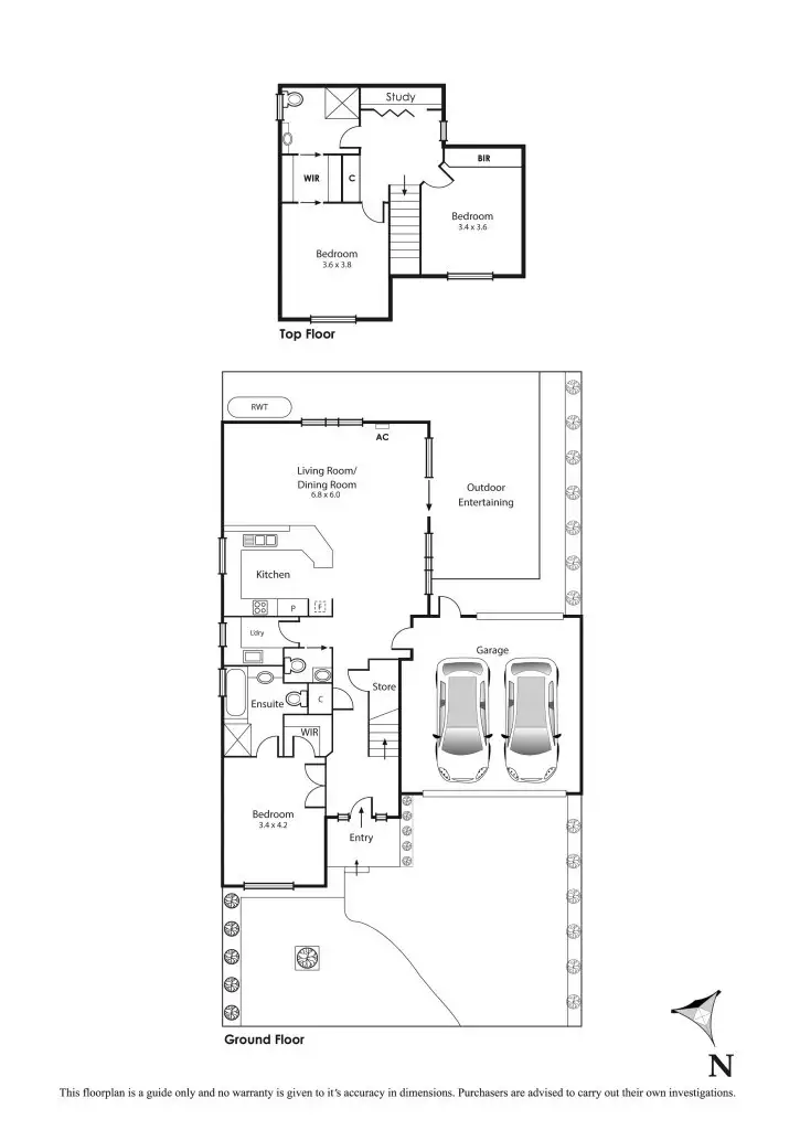 Floorplan of Homely townhouse listing, 1/50 Kalimna Street, Carrum VIC 3197