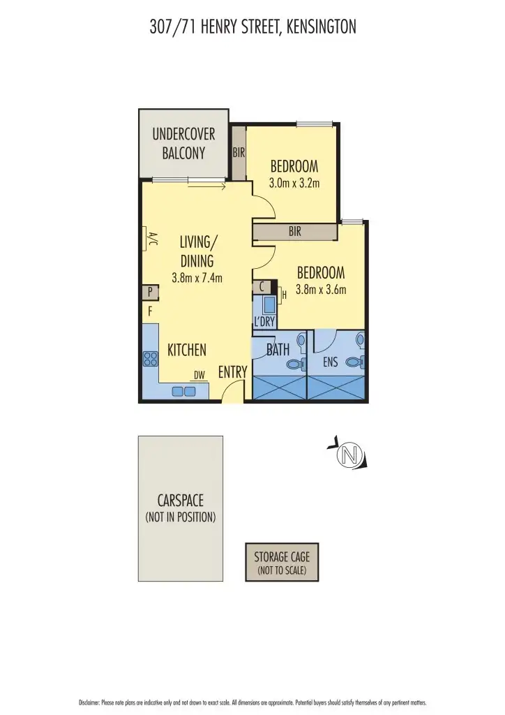 Floorplan of Homely apartment listing, 307/71 Henry Street, Kensington VIC 3031