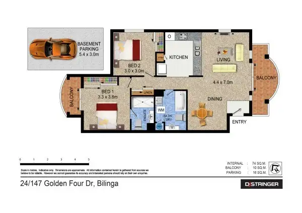 Floorplan of Homely unit listing, 24/147 Golden Four Drive - Pacific Place North, Bilinga QLD 4225
