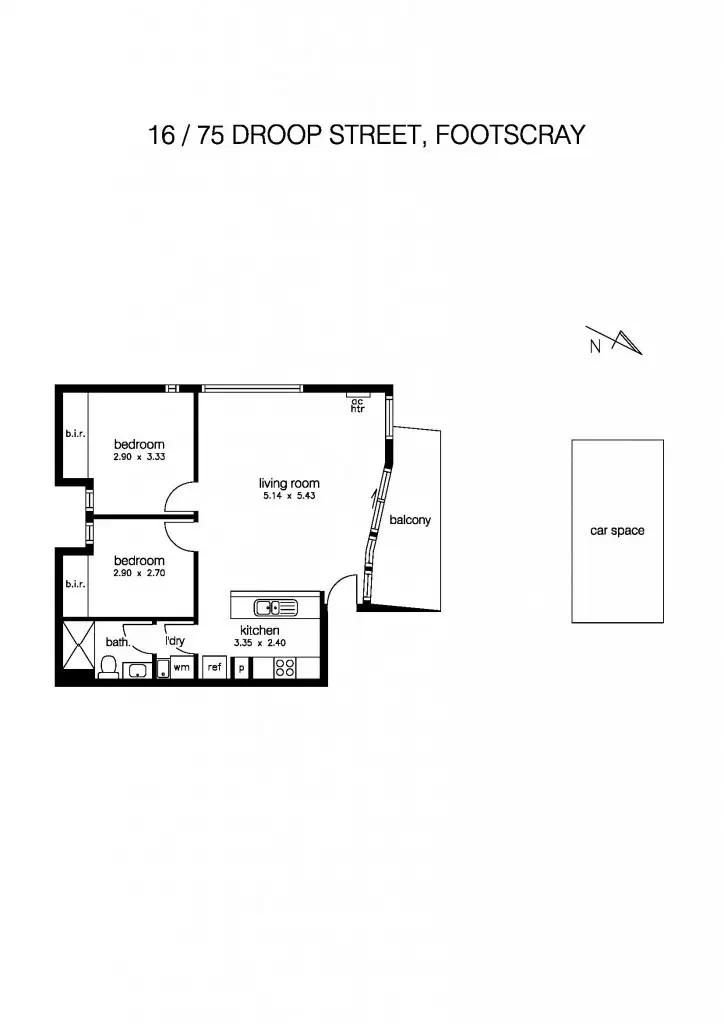 Floorplan of Homely apartment listing, 16/75 Droop Street, Footscray VIC 3011