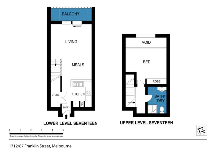Floorplan of Homely apartment listing, 1712/87 Franklin Street, Melbourne VIC 3000
