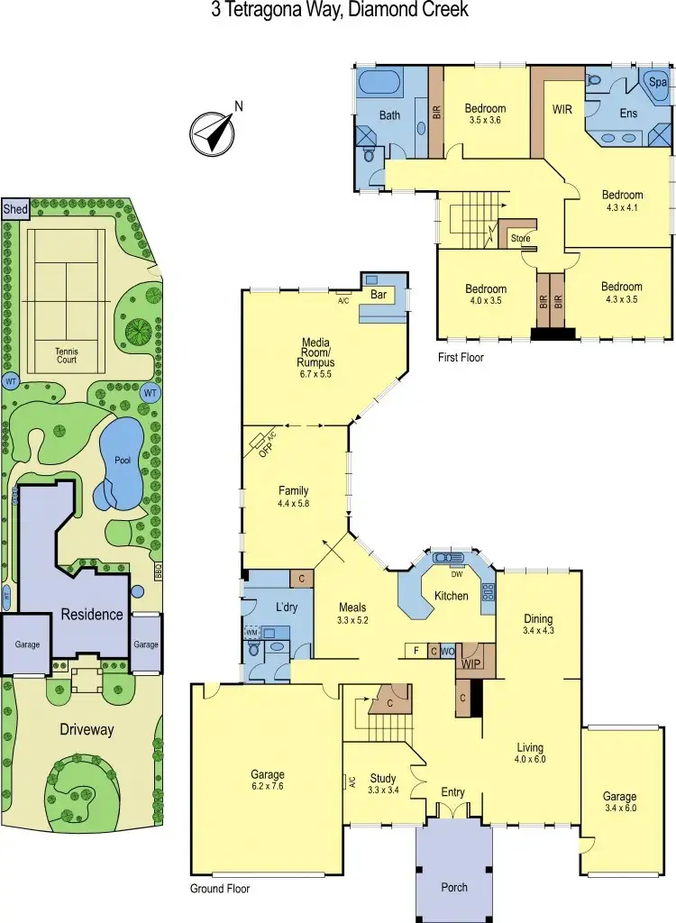 Floorplan of Homely house listing, 3 Tetragona Way, Diamond Creek VIC 3089